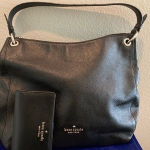 Kate Spade beautiful black bag and wallet